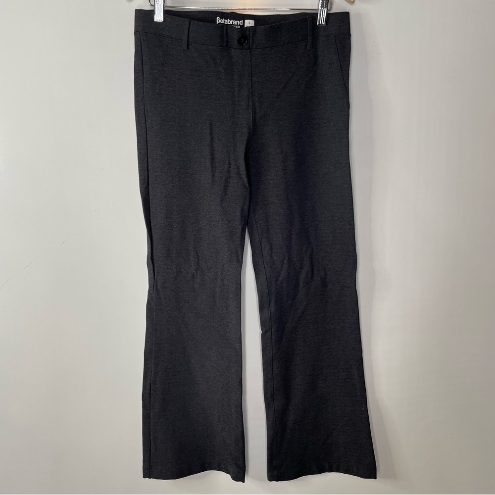 Betabrand Straight Leg Stretch Dress Pants Gray Size Large Petite